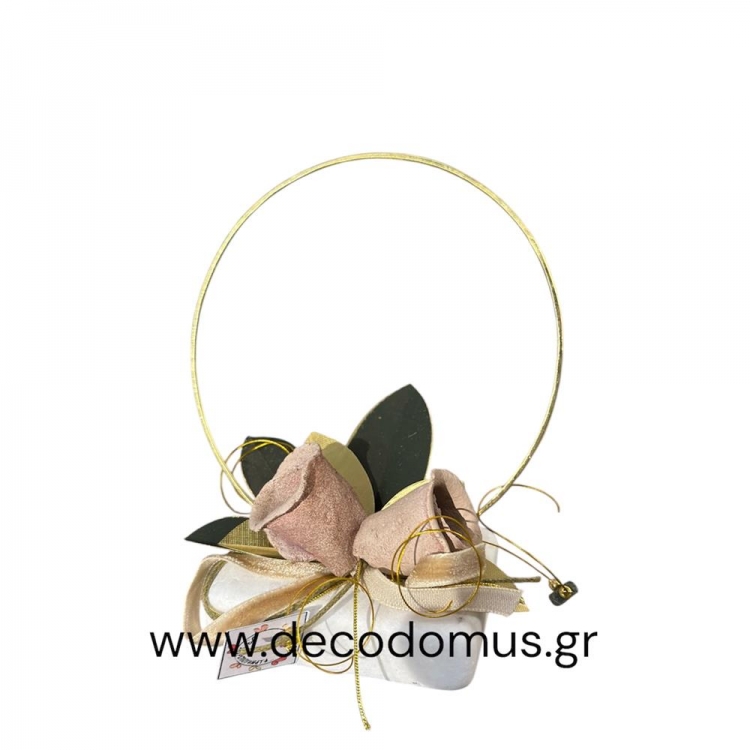 ΜΕΤΑΛΛΙΚΟΣ ΚΥΚΛΟΣ ΜΕ ΚΕΡΑΜΙΚΑ ΤΡΙΑΝΤΑΦΥΛΛΑ ΜΕΓΑΛΟΣ ΣΕ ΜΑΡΜΑΡΙΝΗ ΒΑΣΗ Μέταλλο Μ0.11Π0.05Υ0.11