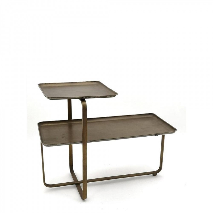 ΜΕΤΑΛΛΙΚΗ ΟΡΘΟΓΩΝΙΑ ΡΑΦΙΕΡΑ-ΒΟΗΘΗΤΙΚΟ ΤΡΑΠΕΖΙ 2 ΕΠΙΠΕΔΩΝ ΜΠΡΟΝΖΕ  Μ0.79Π0.42Υ0.64