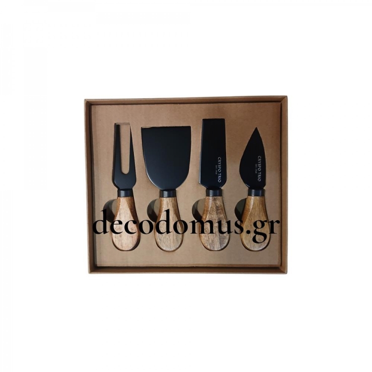 ΣΕΤ ΜΑΧΑΙΡΙΑ ΤΥΡΙΟΥ 4 ΤΕΜΑΧΙΩΝ ΑΝΟΞΕΙΔΩΤΟ ΑΤΣΑΛΙ ΣΕ KOYTI Ανοξείδωτο Ατσάλι Μ0.205Π0.17Υ0.035