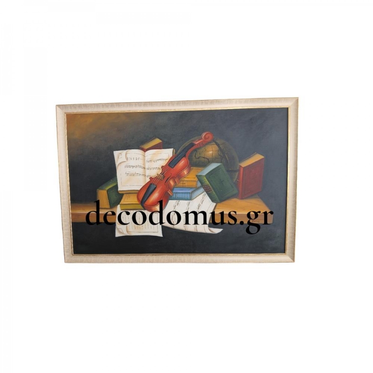 ``ΒΙΟΛΙ`` ΑΚΡΥΛΙΚΟ ΣΕ ΚΑΜΒΑ ΜΕ ΧΡΥΣΗ-ΜΠΕΖ ΞΥΛΙΝΗ ΚΟΡΝΙΖΑ Ξύλο 0.95*0.65