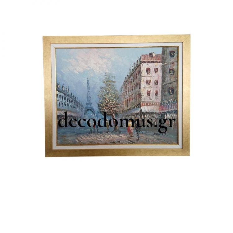 ``ΠΑΡΙΣΙ`` ΛΑΔΙ ΣΕ ΚΑΜΒΑ (IMPASTO) ΜΕ ΧΡΥΣΗ ΞΥΛΙΝΗ ΚΟΡΝΙΖΑ Ξύλο 0.58*0.49