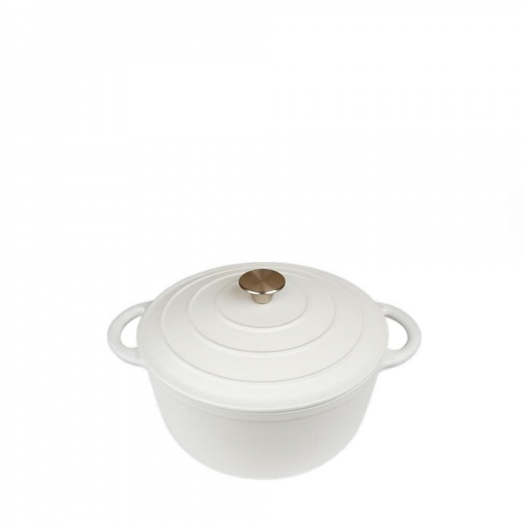 VOLCANO ΚΑΤΣΑΡΟΛΑ CAST-IRON ΛΕΥΚΗ ΜΕ ΣΜΑΛΤΟ 6200ML 28ΕΚ. Μέταλλο M0.36Π0.28Υ0.20