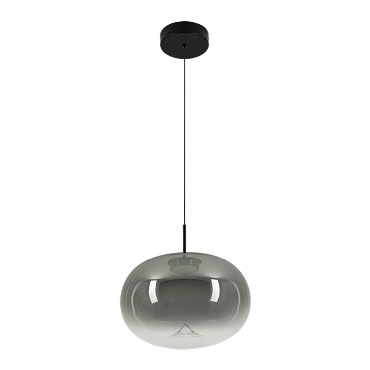 ΚΡΕΜΑΣΤΟ ΜΟΝΟΦΩΤΟ ΦΩΤΙΣΤΙΚΟ LED 8W 3000K ΓΚΡΙ ΚΑΠΝΙΣΤΟ ΓΥΑΛΙ - ΜΑΥΡΟ ΜΑΤ Μέταλλο Φ0.28*Υ0.26