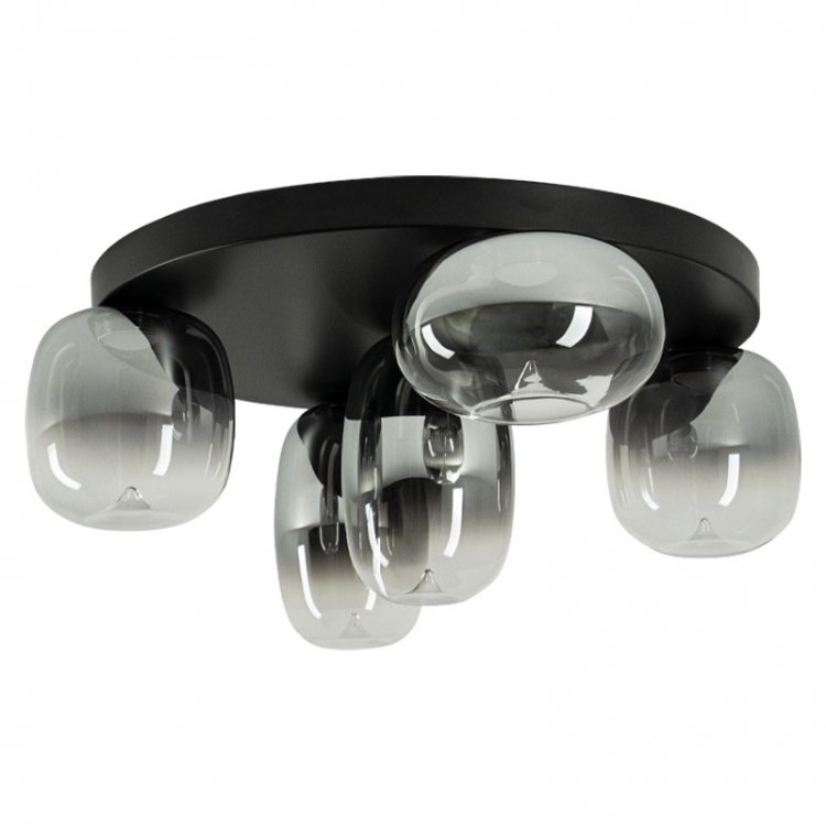 ΦΩΤΙΣΤΙΚΟ ΟΡΟΦΗΣ LED 18W 3000K ΓΚΡΙ ΚΑΠΝΙΣΤΟ ΓΥΑΛΙ - ΜΑΥΡΟ ΜΑΤ Μέταλλο Φ0.59*Υ0.24