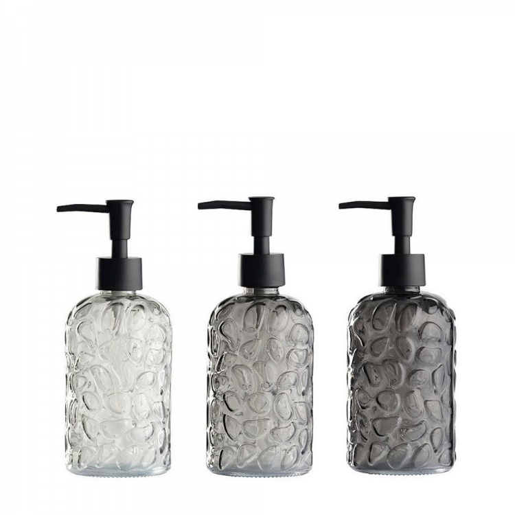 DAY DISPENSER ΓΥΑΛΙΝΟ 3 ΧΡΩΜΑΤΑ ASS. 400 ML (4XLIGHT GREY/4XDARK GREY/4XBLACK) Γυαλί Υψος:19Μήκος:7,8Πλάτος:7,8