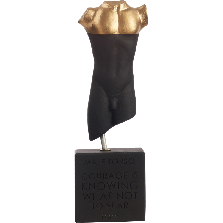 ΑΡΣΕΝΙΚΟ ΣΩΜΑ ΧΕΙΡΟΠΟΙΗΤΟ ΕΛΛΗΝΙΚΟ ΠΡΟΪΟΝ _MALE TORSO M BLACK/GOLD Κεραμικό Υ22x8x8εκ.