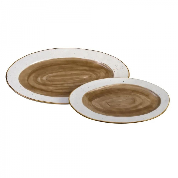 HFA Πιατέλα σερβιρίσματος Country Οβάλ Brown (New Bone China) Πορσελάνη 32,5 X 20,5 X 2,3 ΕΚ.