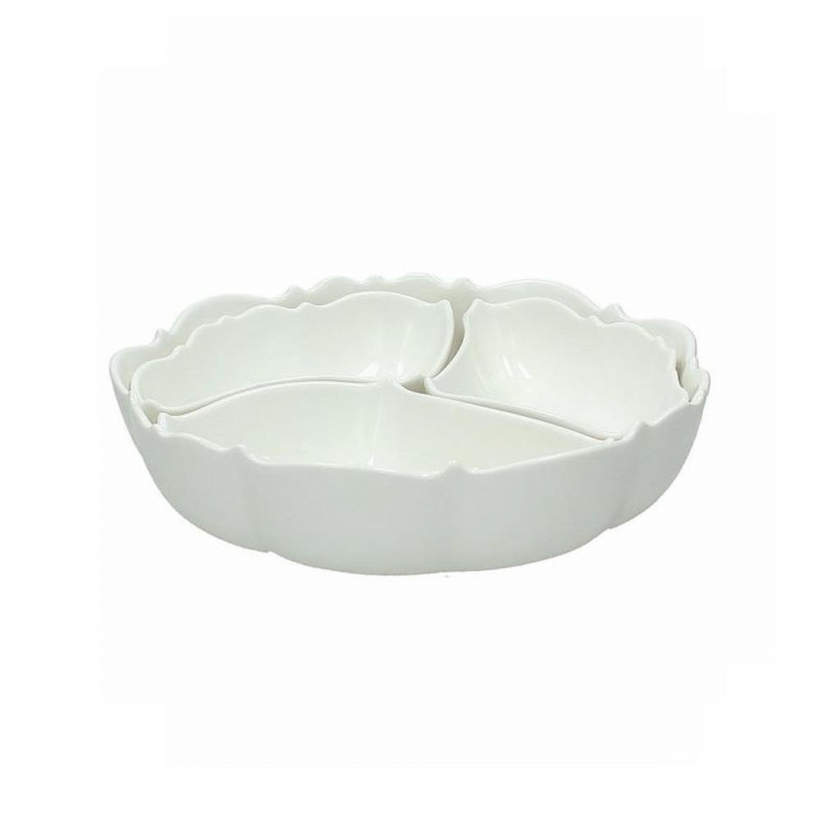 ΞΗΡΟΚΑΡΠΙΕΡΑ - ΔΙΣΚΟΣ ΟΡΕΚΤΙΚΩΝ ΣΕΤ 4 ΤΜΧ KALIKA BIANCO Πορσελάνη Φ25,5*7 ΕΚ.