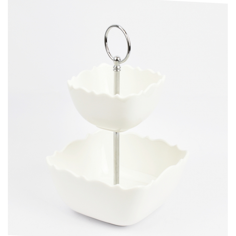 ΠΛΑΤΟ ΔΥΟΡΟΦΟ ΛΕΥΚO KALIKA BIANCO Πορσελάνη 14*14*24 ΕΚ.