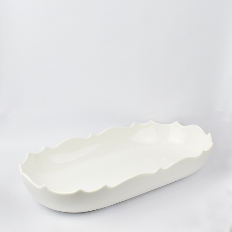 ΠΙΑΤΕΛΑ KALIKA ΟΒΑΛ ΛΕΥΚΗ ΜΕΓΑΛΗ Πορσελάνη 45*23,5*8 ΕΚ.