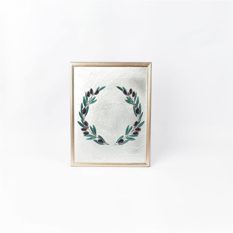 ΚΟΡΝΙΖΑ ΑΣΗΜΕΝΙΑ ΜΕ ΣΤΕΦΑΝΙ ΕΛΙΑΣ Ασήμι 16*21