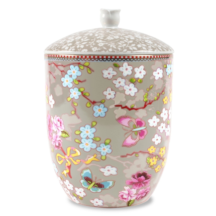 ΒΑΖΟ ΑΠΟΘΗΚΕΥΤΙΚΟ FLORAL KHAKI 1.5L Πορσελάνη Φ14Χ21