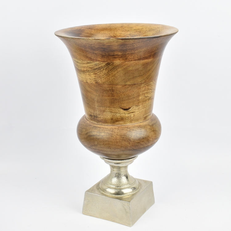 ΒΑΖΟ ΜΕ ΒΑΣΗ ΑΛΟΥΜΙΝΙΟΥ ΑΣΗΜΙ Ξύλο Φ19.5*32