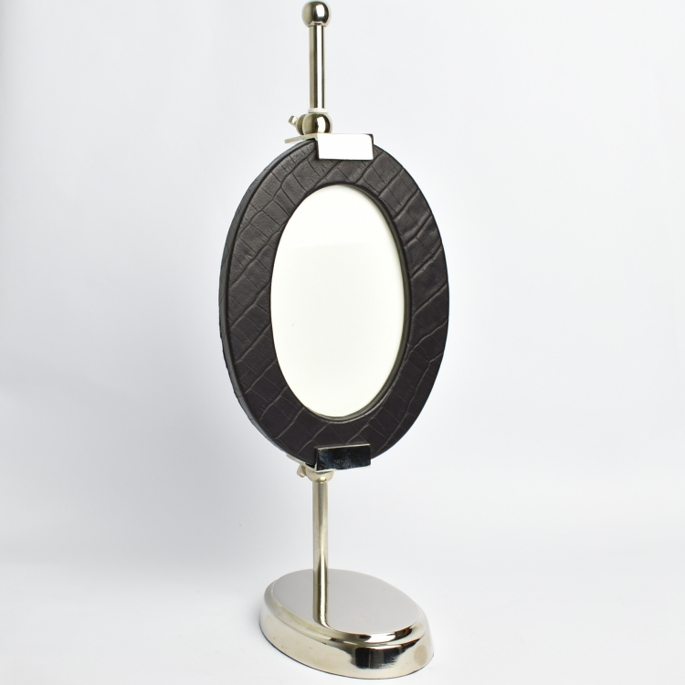 ΚΟΡΝΙΖΑ ΔΕΡΜΑΤΙΝΗ ΟΒΑΛ ΜΕ INOX ΒΑΣΗ Γυαλί 14*14*39