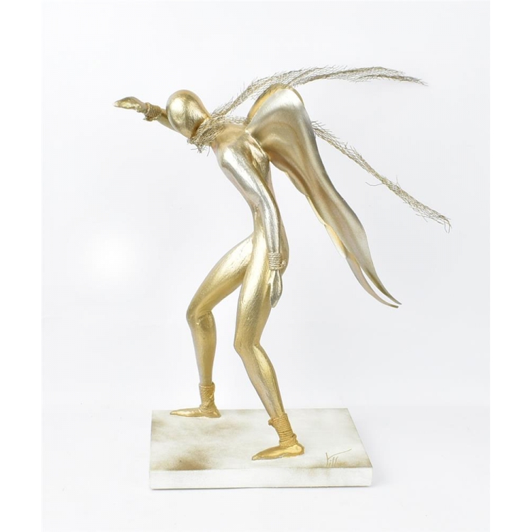 ΑΓΓΕΛΟΣ ΧΕΙΡΟΠΟΙΗΤΟΣ ΑΣΗΜΟΧΡΥΣΟΣ Μέταλλο 26*13*36Υ