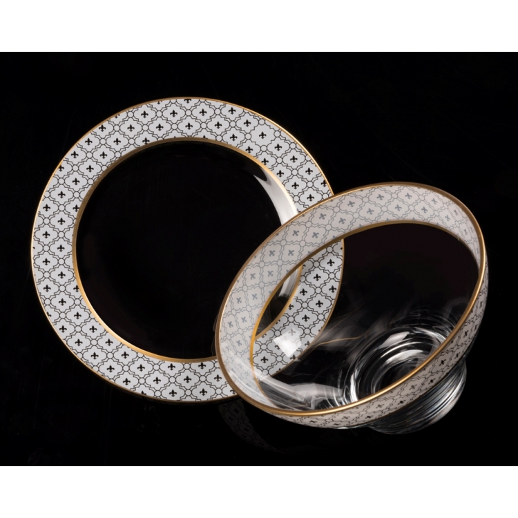 ΠΙΑΤΕΛΑ ΣΧΕΔΙΑ ΑΣΠΡΟ ΧΡΥΣΟ ΜΑΥΡΟ FIRENZE Κρύσταλλο Φ31*1,5