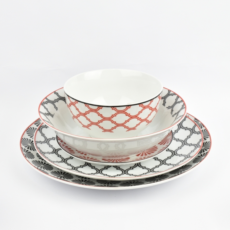 ΣΕΡΒΙΤΣΙΟ ΜΕ ΜΑΥΡΑ & ΚΟΚΚΙΝΑ ΣΧΕΔΙΑ ΓΡΑΜΜΗ 20 ΤΜΧ Πορσελάνη