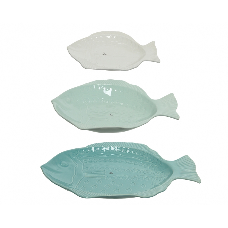 ΠΙΑΤΕΛΑ ΠΟΡΣΕΛΑΝΙΝΗ ΣΕ ΣΧΗΜΑ ΨΑΡΙΟΥ ΑΣΠΡΗ ΜΙΚΡΗ Made in Portugal - Kaemingk Πορσελάνη 34*25