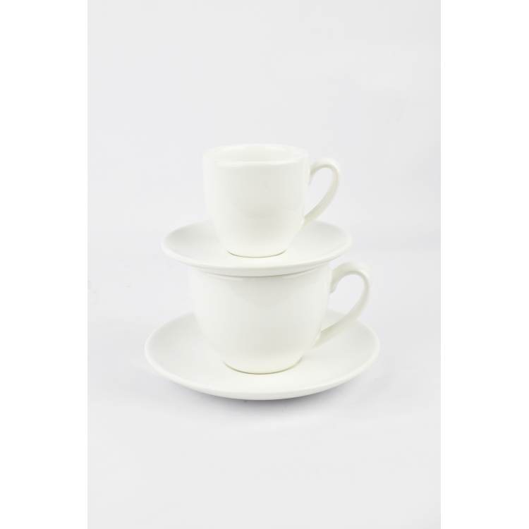 ΦΛΥΤΖΑΝΙ ΚΑΦΕ ΛΕΥΚΟ ΣΕΤ 6 ΤΜΧ Πορσελάνη Φ6,5*6