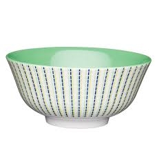 ΜΠΟΛ ΣΕΡΒΙΡΙΣΜΑΤΟΣ ΠΡΑΣΙΝΟ ΜΕ ΚΙΤΡΙΝΗ ΜΠΛΕ ΚΑΙ ΠΡΑΣΙΝΗ ΡΙΓΑ Stoneware Φ15,5x7Υ