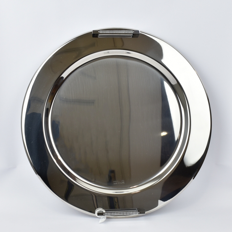 ΔΙΣΚΟΣ 18/10 ΜΕ ΧΕΙΡΟΛΑΒΗ ΑΠΟ SWAROVSKI ΣΤΡΟΓΓΥΛΟΣ Inox Φ42Χ5Υ