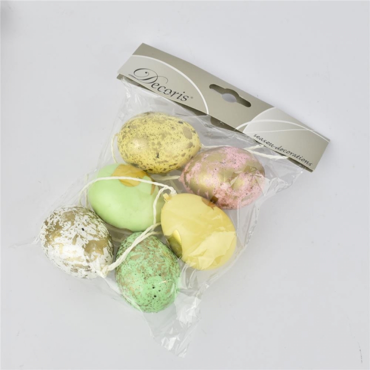 ΑΥΓΑ ΣΕΤ 6ΤΜΧ ΑΣΠΡΟ-ΠΡΑΣΙΝΟ-ΚΙΤΡΙΝO-ΡΟΖ ΜΕ ΧΡΥΣΟ Συνθετικό Φ6