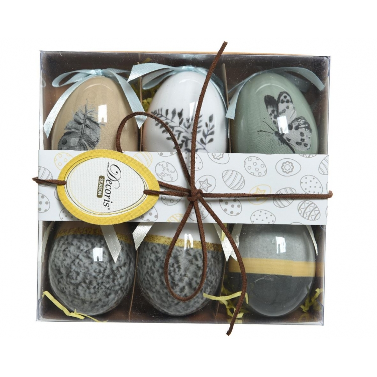 ΑΥΓΑ ΣΕΤ 6ΤΜΧ ΓΚΡΙ-ΜΠΕΖ-ΜΑΥΡΟ ΑΣΠΡΟ-ΠΡΑΣΙΝΟ Συνθετικό Φ7,5