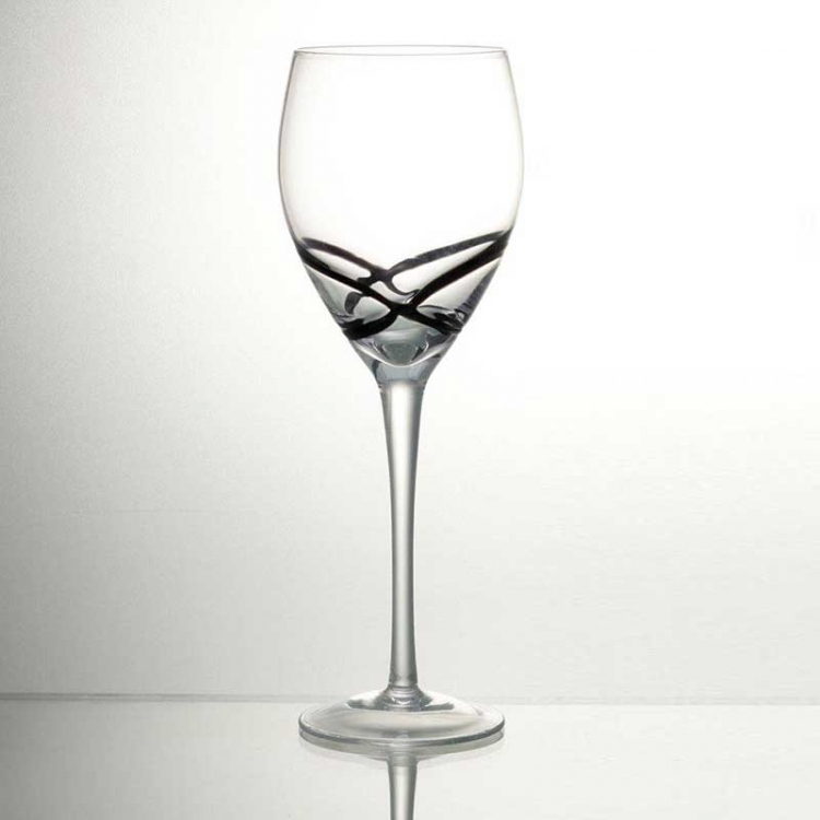 ΠΟΤΗΡΙ ΚΡΑΣΙΟΥ  ΔΙΑΦΑΝΟ ΜΕ ΜΑΥΡΕΣ ΓΡΑΜΜΕΣ 6ΤΜΧ Γυαλί Φ7Χ23