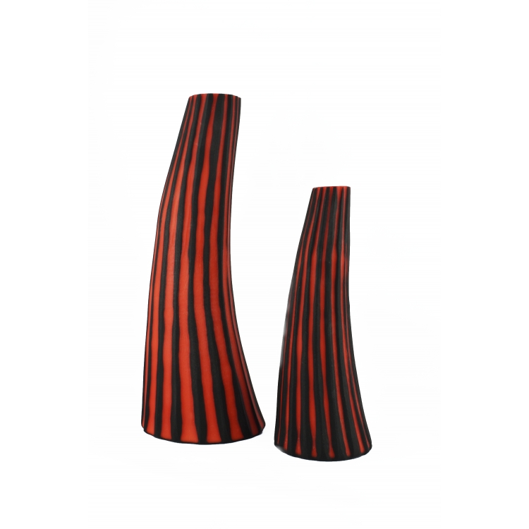 ΒΑΖΟ ΚΟΚΚΙΝΟ - ΜΑΥΡΟ ΧΑΡΑΓΜΕΝΟ ΜΕ ΔΙΑΜΑΝΤΙ ΜΙΚΡΟ Kaemingk Γυαλί Φ11*29