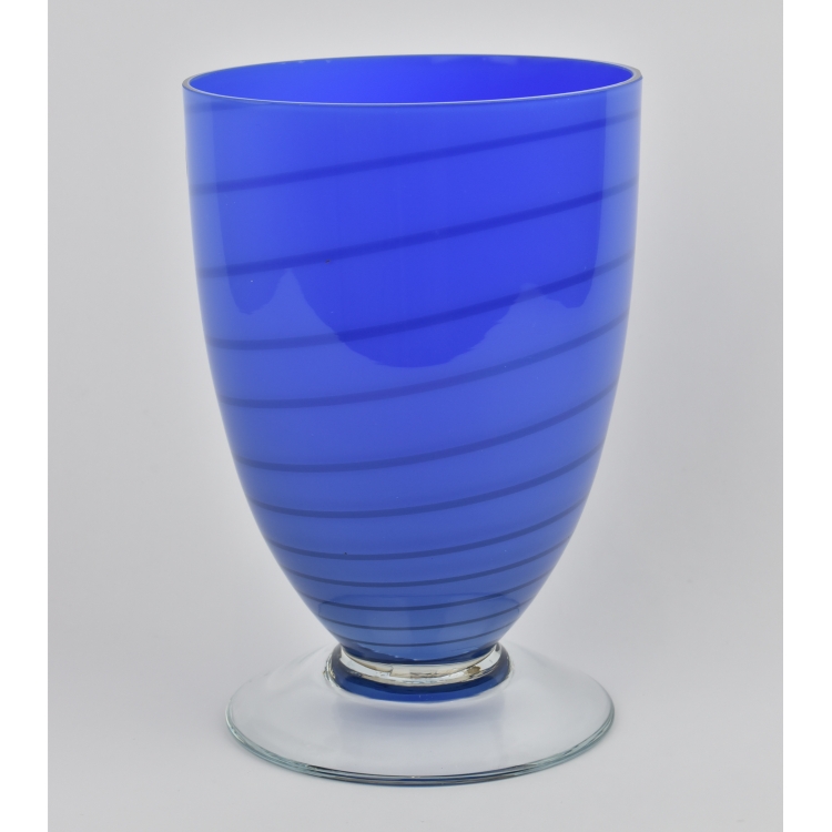 ΒΑΖΟ ΜΠΛΕ ΜΕ ΠΟΔΙ Γυαλί Φ12*18Υ