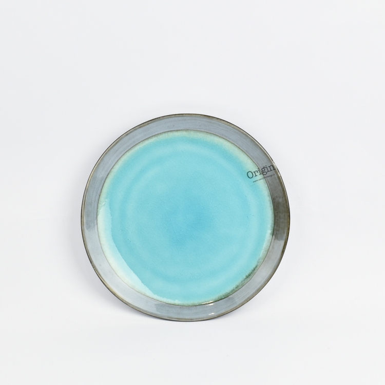 ΠΙΑΤΟ ΦΡΟΥΤΟΥ ΓΚΡΙ ΜΕ ΓΑΛΑΖΙΟ 6ΤΜΧ Stoneware Φ20