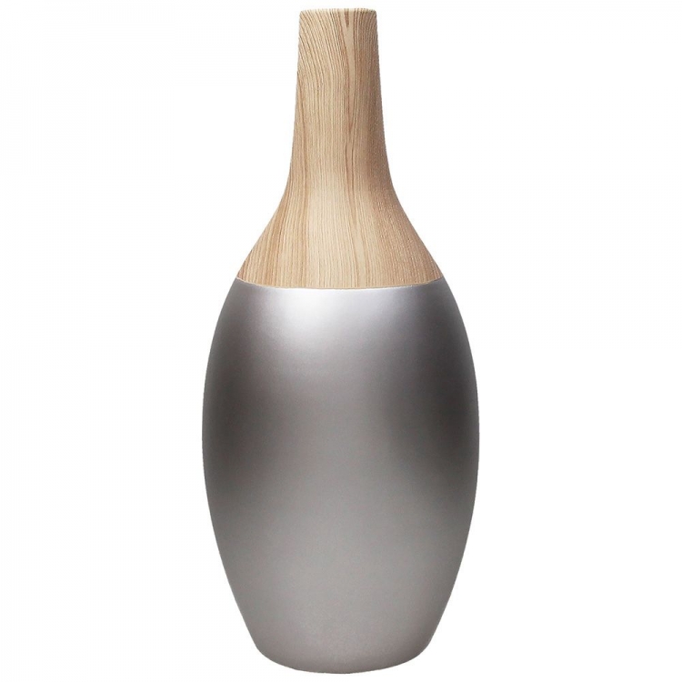 ΒΑΖΟ ΜΕ ΟΨΗ ΞΥΛΟΥ ΚΑΙ ΑΣΗΜΟΧΡΥΣΟ ΧΡΩΜΑ Κεραμικό Φ18X42Y