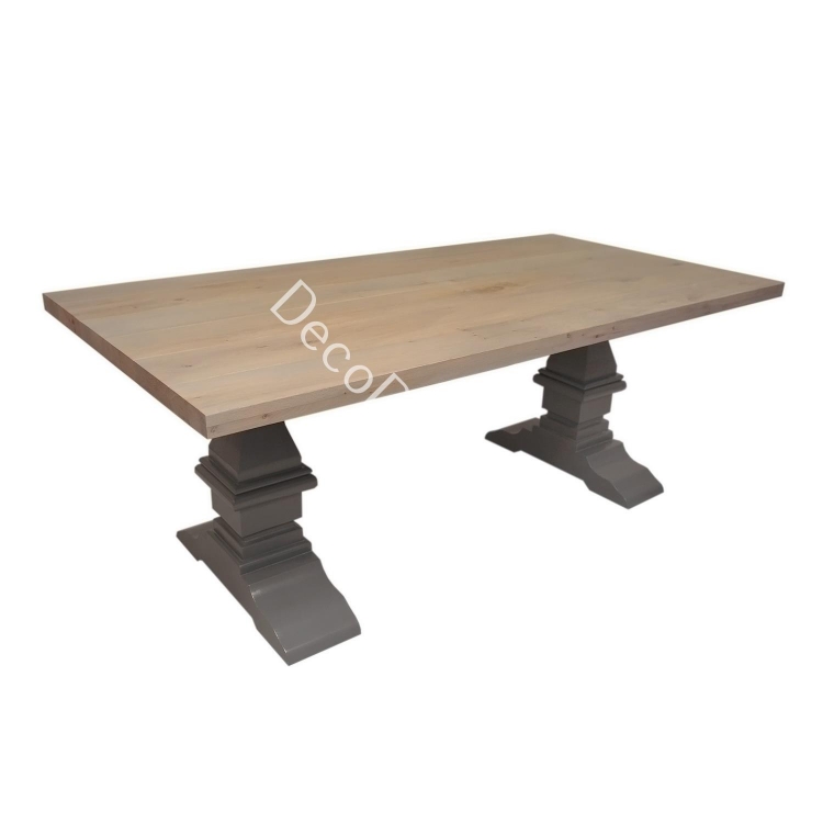 ΤΡΑΠΕΖΙ ΤΡΑΠΕΖΑΡΙΑ ΞΥΛΟ ΜΕ ΓΚΡΙ ΠΟΔΙΑ NIRVANA Ξύλο 200x100x76