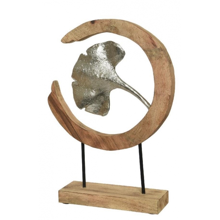 ΔΙΑΚΟΣΜΗΤΙΚΟ ΕΠΙΤΡΑΠΕΖΙΟ ΜΕ ΑΣΗΜΙ ΦΥΛΛΟ Ξύλο 10*15,5*47,5