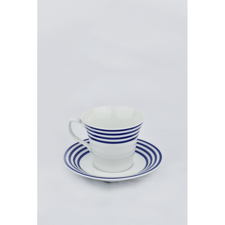 ΦΛΥΤΖΑΝΙ ΤΣΑΓΙΟΥ ΜΠΛΕ ΡΙΓΑ ΣΕΤ 6ΤΜΧ Πορσελάνη 9.3*h11.5*8.50handle