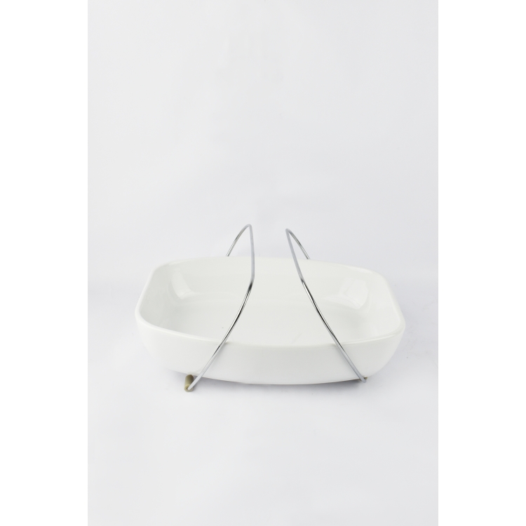 ΠΥΡΙΜΑΧΟ ΣΕΡΒΙΡΙΣΜΑΤΟΣ ΟΡΘΟΓΩΝΙΟ ΜΕ ΒΑΣΗ INOX Stoneware 31.5*24.5*9