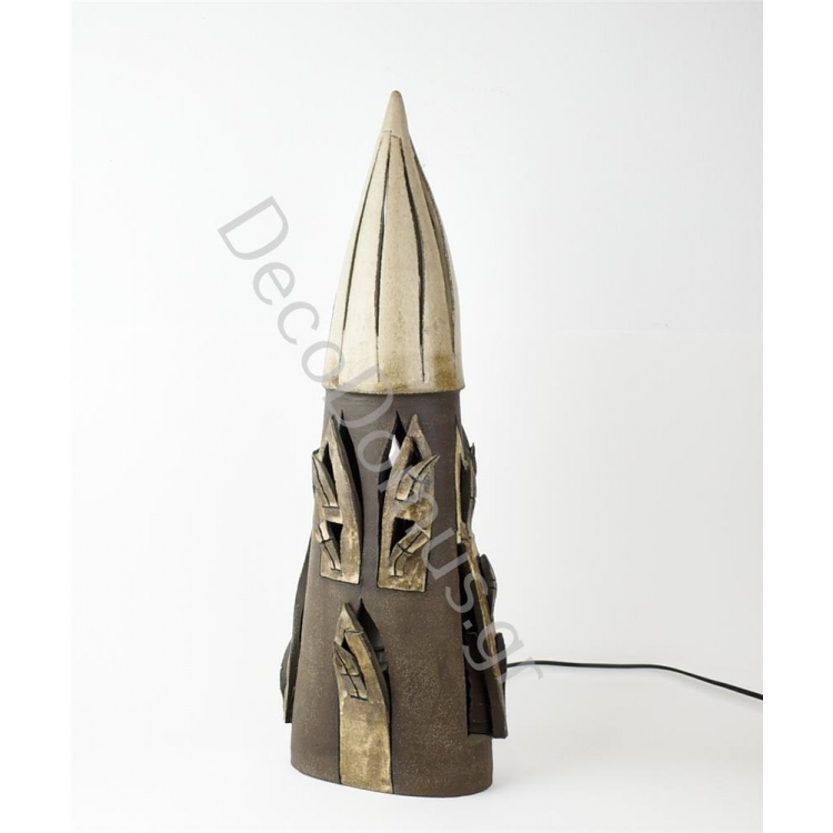 ΦΩΤΙΣΤΙΚΟ ΣΠΙΤΑΚΙ ΧΕΙΡΟΠΟΙΗΤΟ ΚΑΦΕ ΜΠΕΖ Κεραμικό 20*10*60