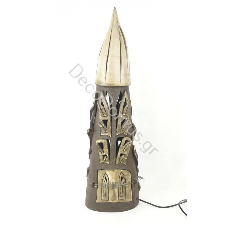 ΦΩΤΙΣΤΙΚΟ ΣΠΙΤΑΚΙ ΧΕΙΡΟΠΟΙΗΤΟ ΚΑΦΕ ΜΠΕΖ Κεραμικό 20*11*70