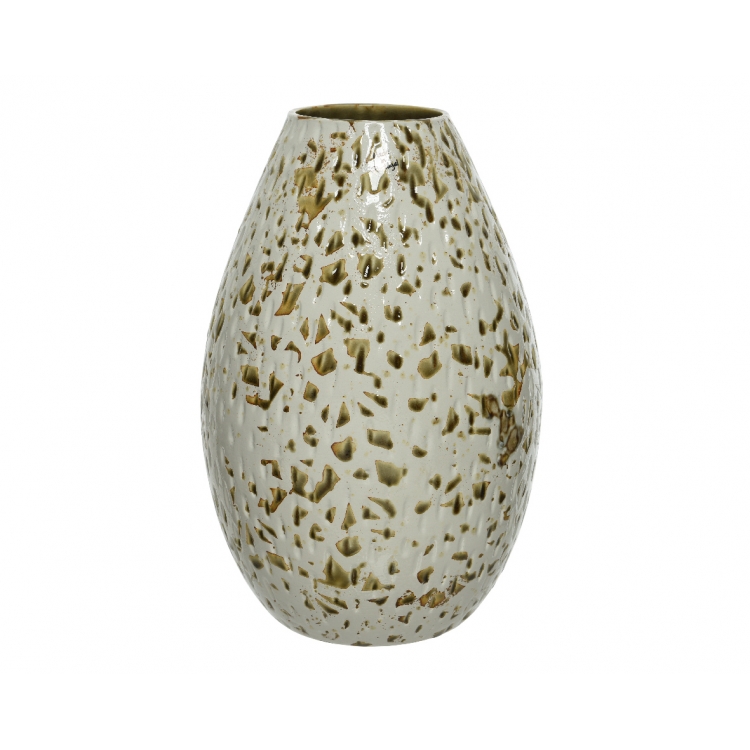 ΒΑΖΟ ΠΟΜΠΕ ΛΕΥΚΟ ΜΕ ΠΙΤΣΙΛΙΕΣ ΛΑΔΙ Κεραμικό Φ21*33