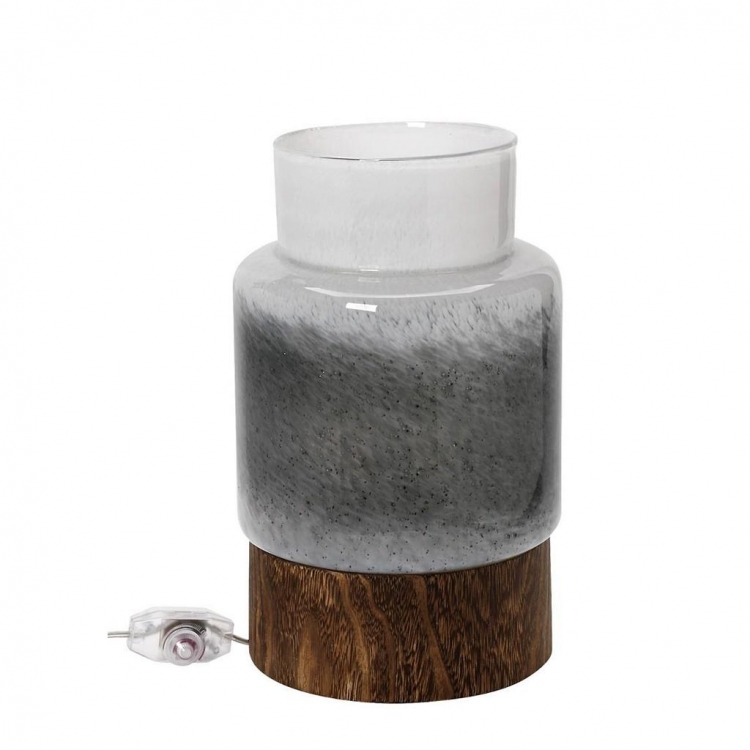 ΛΑΜΠΑΤΕΡ ΦΥΣΗΤΟ ΓΥΑΛΙ ΛΕΥΚΟ ΜΕ ΞΥΛΙΝΗ ΒΑΣΗ Γυαλί Φ22*34Υ