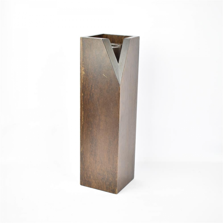 ΒΑΖΟ ΤΕΤΡΑΓΩΝΟ ΚΑΦΕ ΣΚΟΥΡΟ Ξύλο 9*9*32