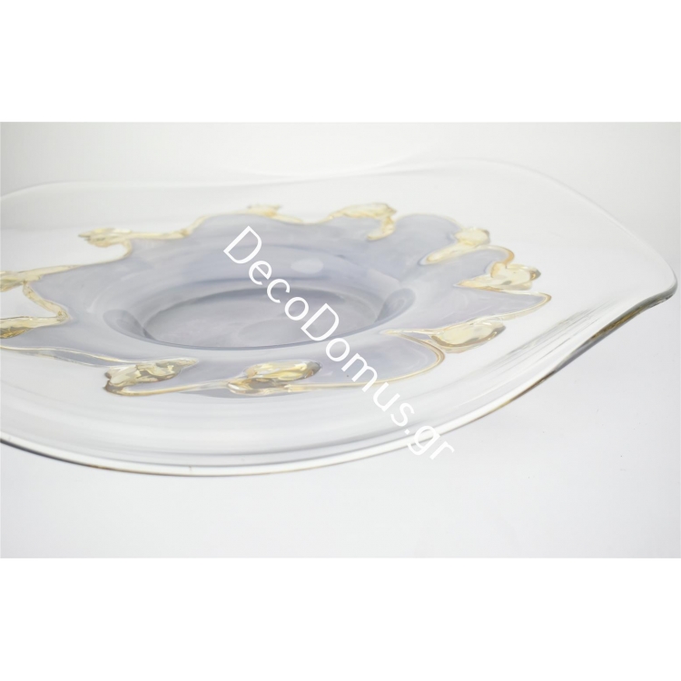 ΠΙΑΤΕΛΑ ΧΕΙΡΟΠΟΙΗΤΗ ΜΟΥΡΑΝΟ ΜΕΛΙ-ΓΚΡΙ Γυαλί Φ26*7