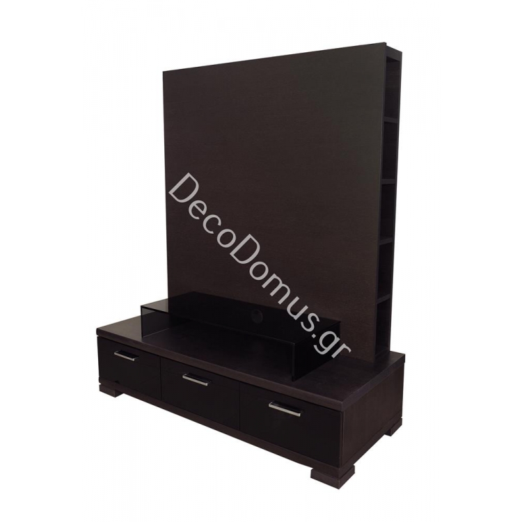 ΕΠΙΠΛΟ ΤΗΛΕΟΡΑΣΗΣ ΞΥΛΙΝΟ ΚΑΦΕ ΜΕ ΜΑΥΡΟ ΚΡΥΣΤΑΛΛΟ Ξύλο 1.36*60*1.56