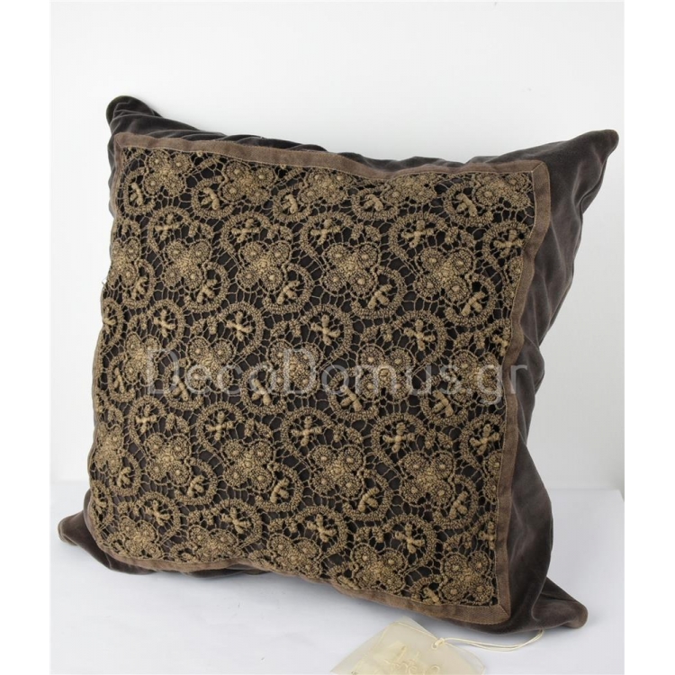 ΜΑΞΙΛΑΡΙ ΠΟΝΤΙΚΙ ΒΕΛΟΥΔΙΝΟ ΜΕ ΔΑΝΤΕΛΑ Χ.Γ Βελούδο 60*60