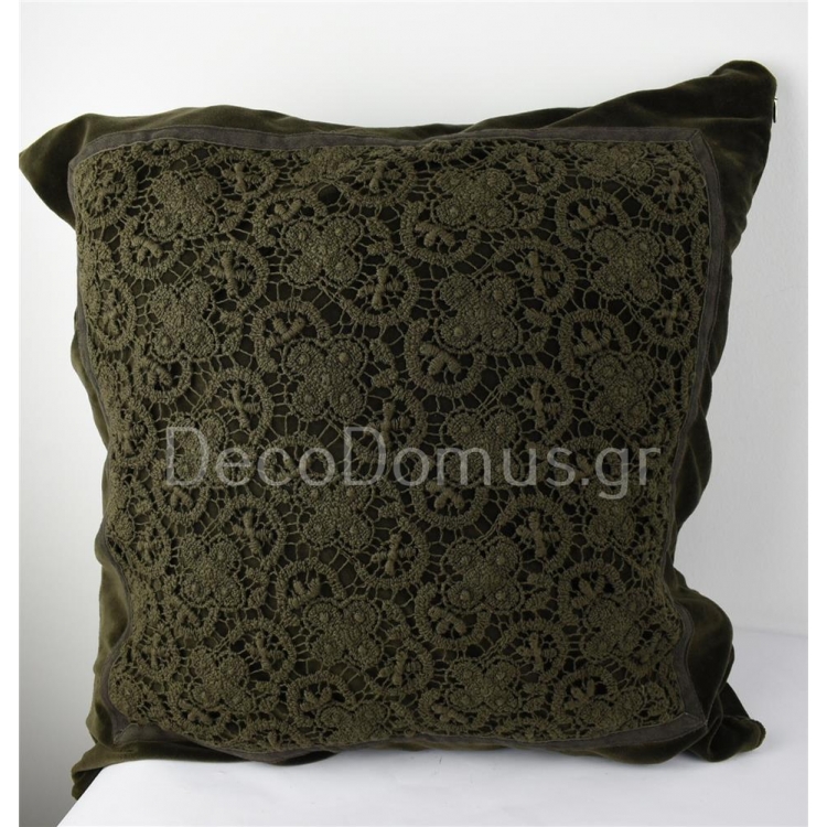 ΜΑΞΙΛΑΡΙ ΜΟΛΥΒΙ ΒΕΛΟΥΔΙΝΟ ΜΕ ΔΑΝΤΕΛΑ Χ.Γ Βελούδο 60*60