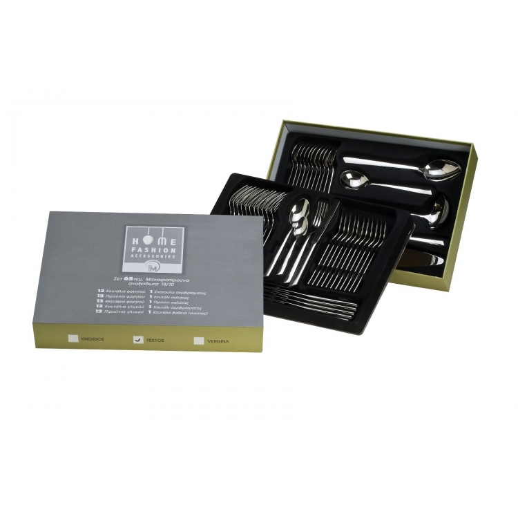 ΜΑΧΑΙΡΟΠΙΡΟΥΝΑ KNOSSOS ΚΑΣΕΤΙΝΑ 65 ΤΜΧ INOX 18/10 Inox 43.5*31.5*8