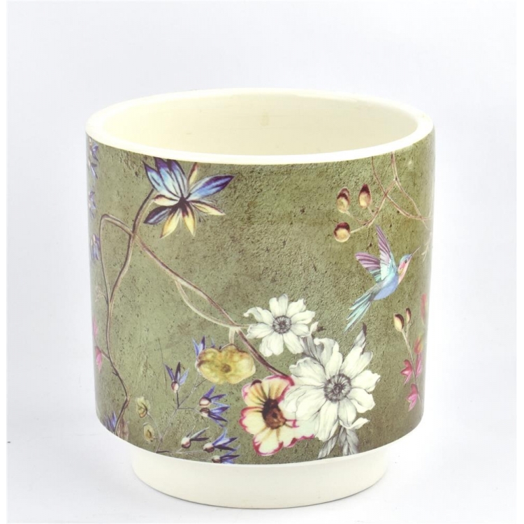 ΚΑΣΠΟ ΠΡΑΣΙΝΟ ΜΕ ΛΟΥΛΟΥΔΙΑ ΜΕΣΣΑΙΟ Κεραμικό Φ12*12.5