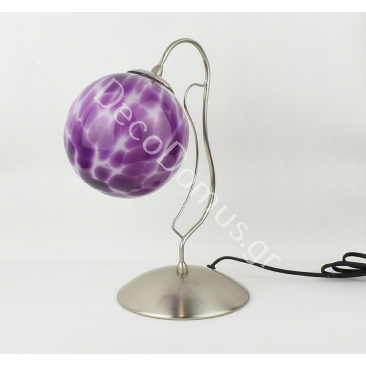 ΦΩΤΙΣΤΙΚΟ ΕΠΙΤΡΑΠΕΖΙΟ ΜΕ ΦΥΣΙΤΟ ΓΥΑΛΙ ΜΩΒ Γυαλί Φ24*32