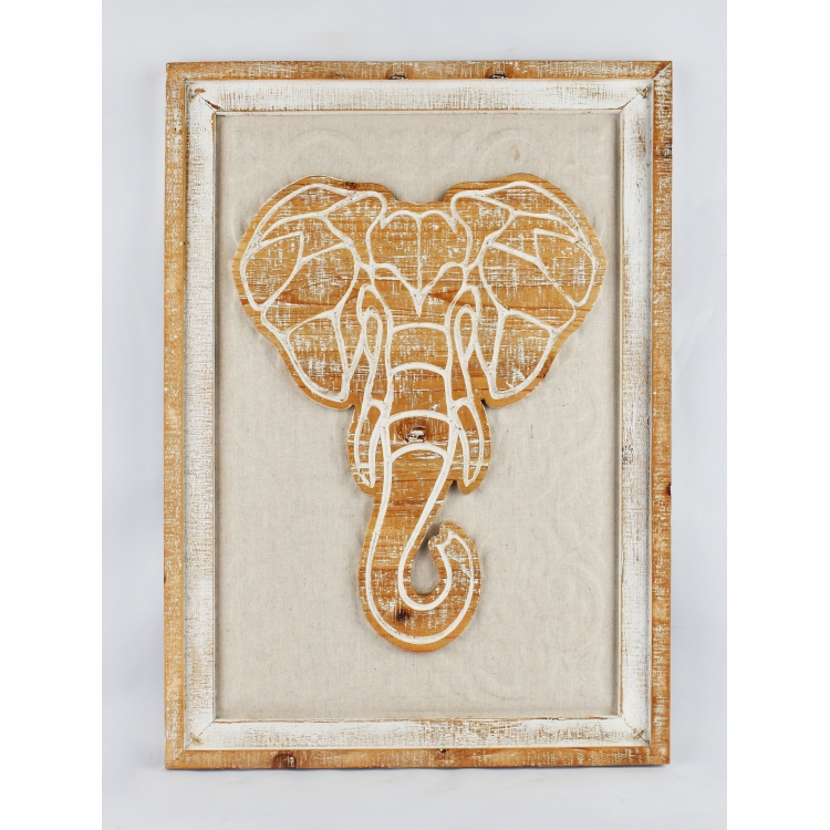 ΠΙΝΑΚΑΣ ΜΕ ΞΥΛΙΝΟ ΠΛΑΙΣΙΟ & ΕΛΕΦΑΝΤΑ Ξύλο 40*56*2