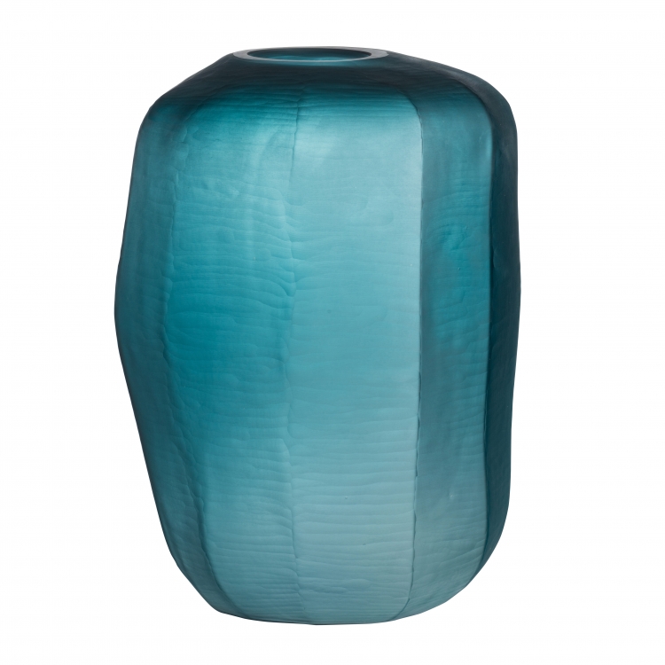 ΒΑΖΟ MΠΛΕ ΧΑΡΑΓΜΕΝΟ ΜΕ ΔΙΑΜΑΝΤΙ Γυαλί Φ31*42